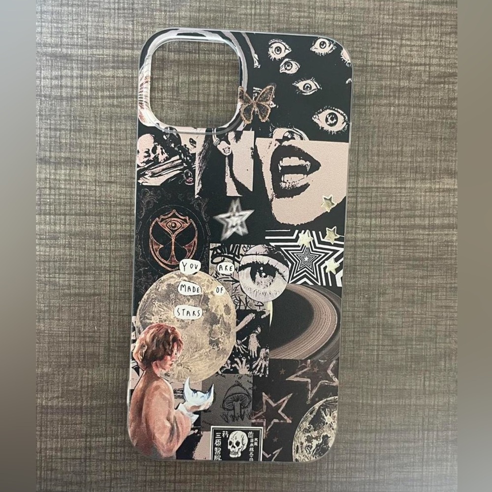 Black, White, and Brown Collage Phone Case